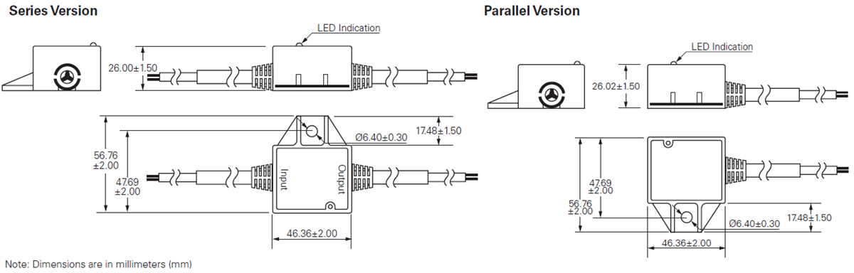 Technische Zeichnung - Littelfuse LSP05GI Überspannungsschutzmodul für LED-Beleuchtungen